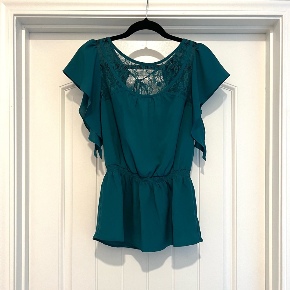 Forever 21 Smocked Waist Open Back Top. Juniors Size- Medium.